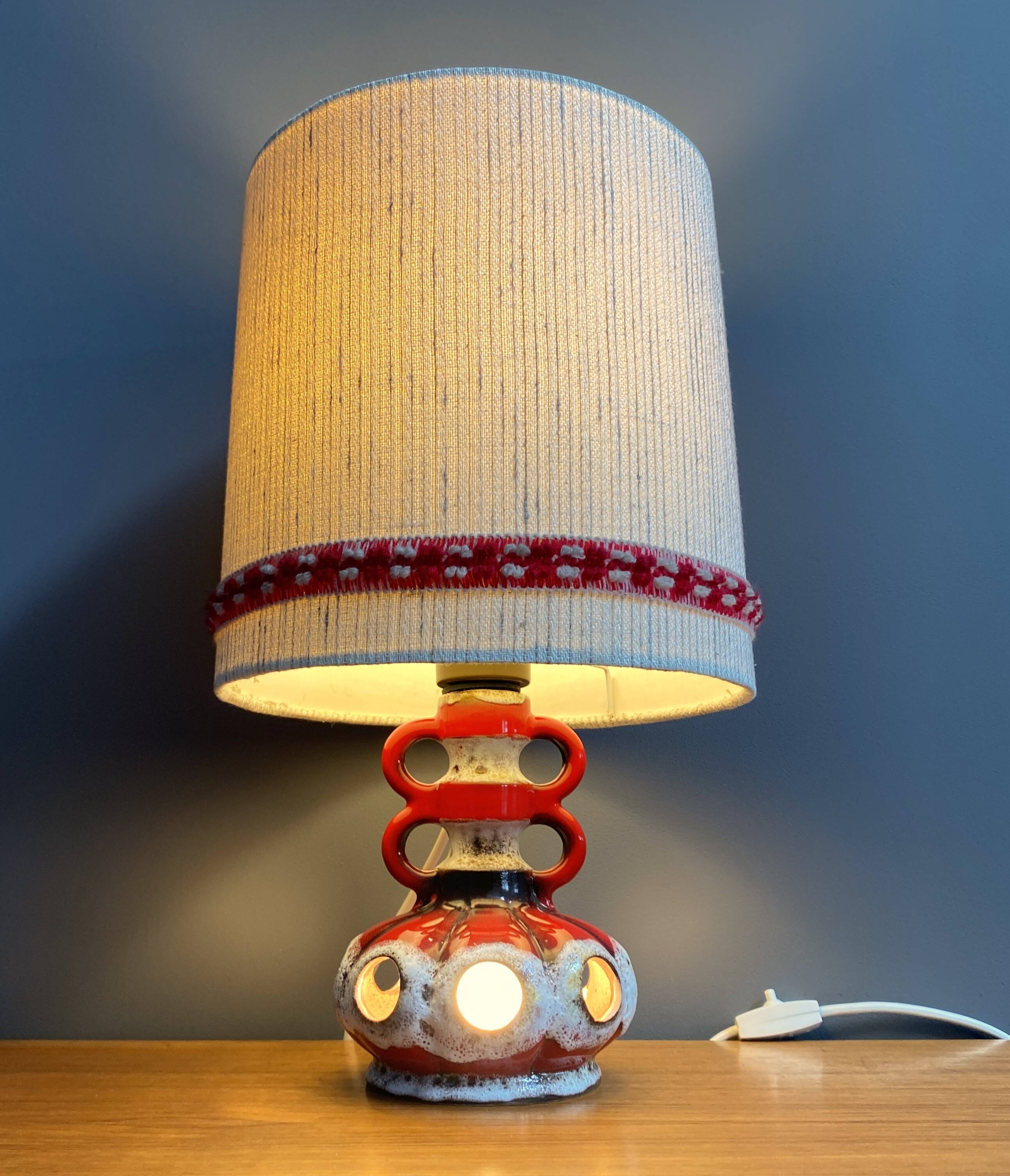 West Germany ceramic table lamp 1970s