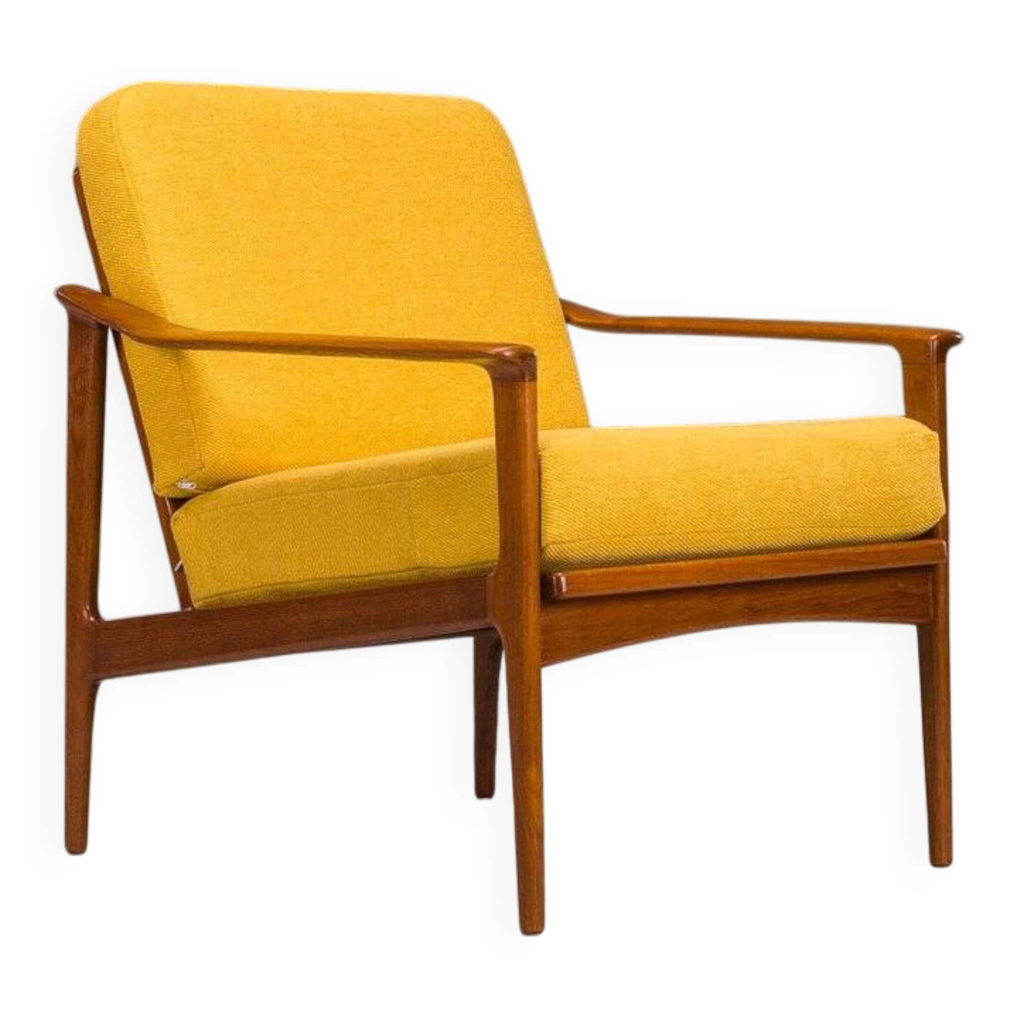 Chaise longue danoise du milieu du siècle en teck attribuée à Ib Kofod-Larsen, années 1960