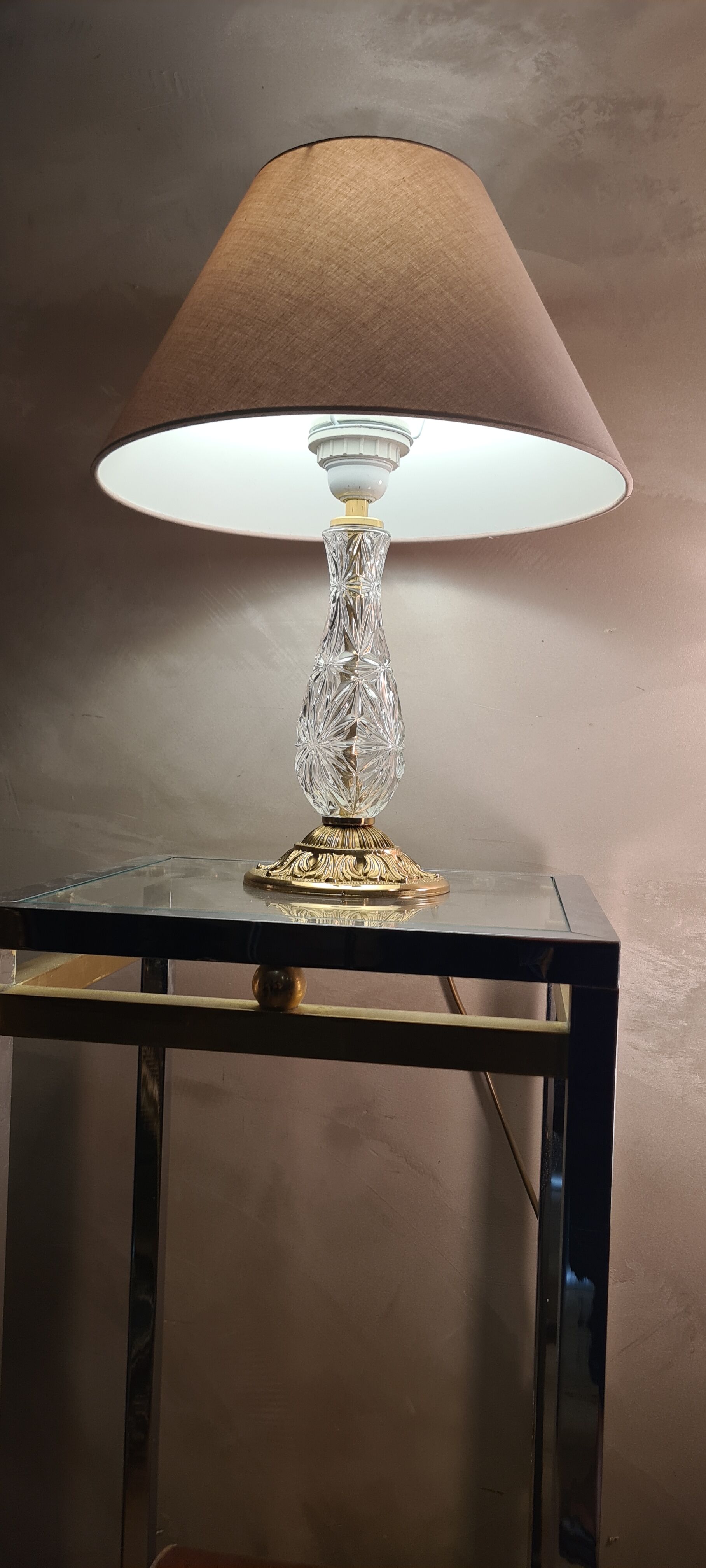 lamp style delux 1975 has 80 glass and chrome gold 40x25