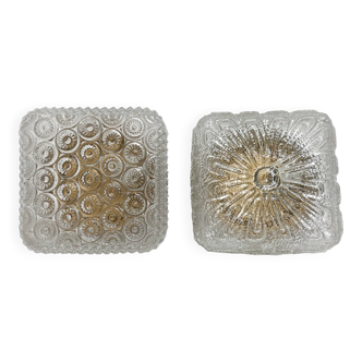 Set of 2 Limburg Glashütte ceiling lamps, 1960s