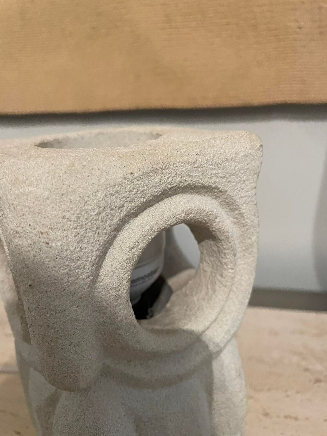 Limestone Owl Lamp, Albert Tormos, France, 1970s