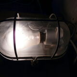 Wall lamp porthole lamp bakelite and glass with grid