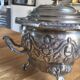Antique Box / Chased Silver-Plated Sugar Bowl from Fes - Nesting Style (Vi