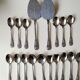 Stainless steel dessert/coffee service with 18 pieces. Rostfrei. Pink shape