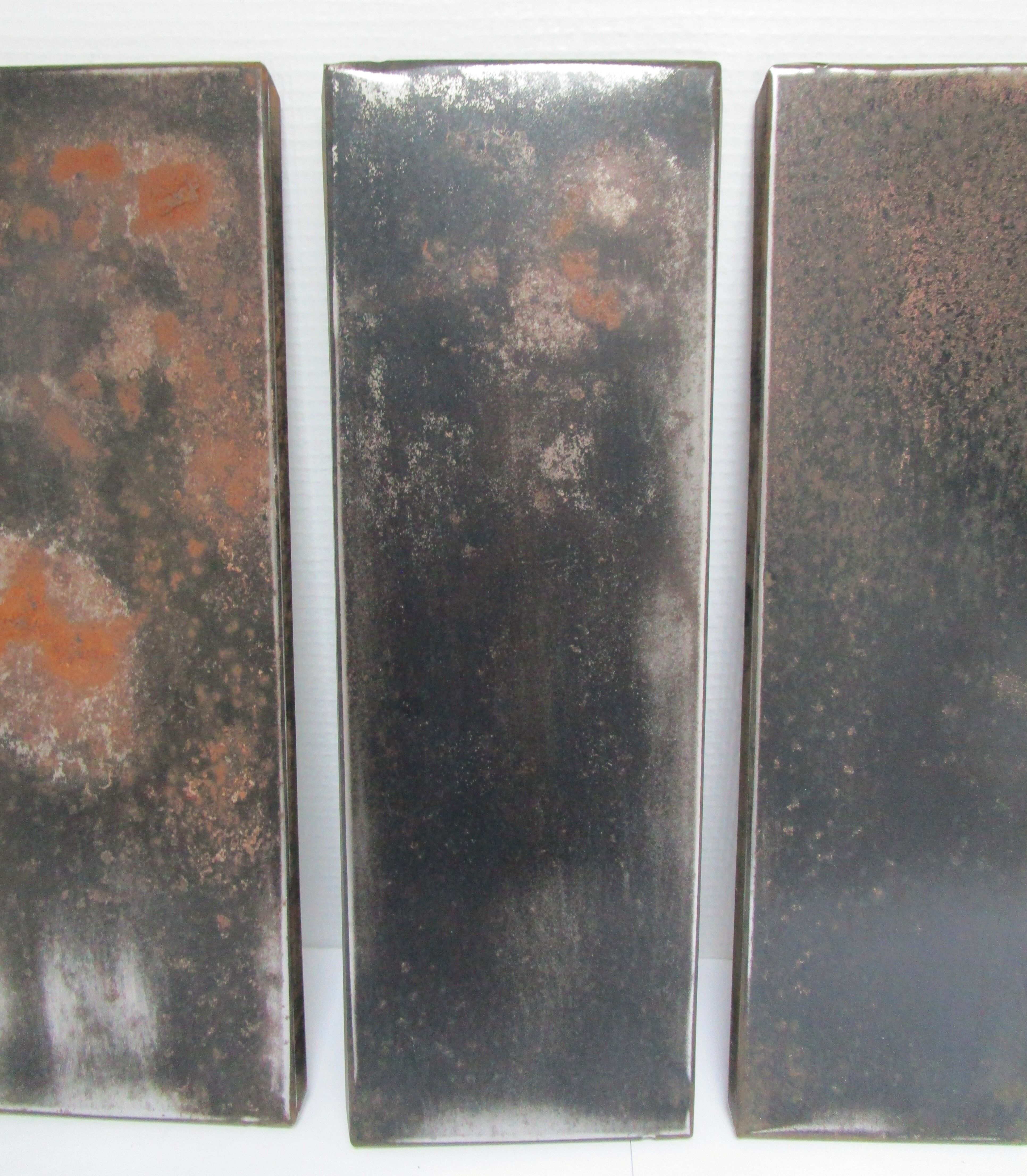 Wall shelf black metal weathered metal