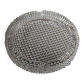 Large Vintage Murano Glass Ashtray in Clear Structured Glass - Italian 1960s Retro Table Decor
