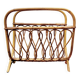 Vintage bamboo and wicker magazine rack