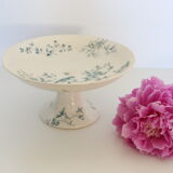 Servant dish on piedouche / compotier, Terre de Ferre, Longwy cute pattern, Vintage, early 19th