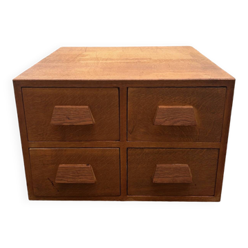 Oak craft cabinet with 4 drawers