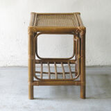 Rattan side table