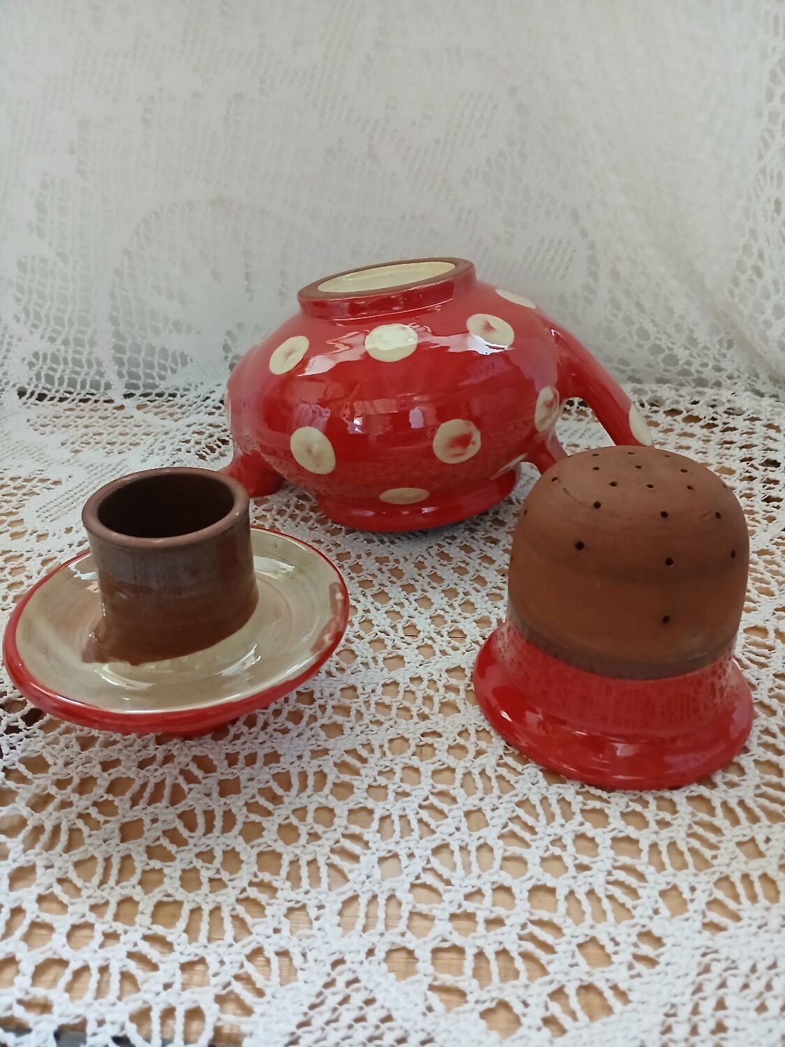 Handmade pottery teapot