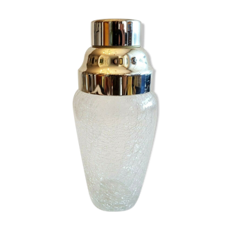 Vintage cracked glass cocktail shaker