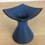 Modernist candle holder in blue ceramic