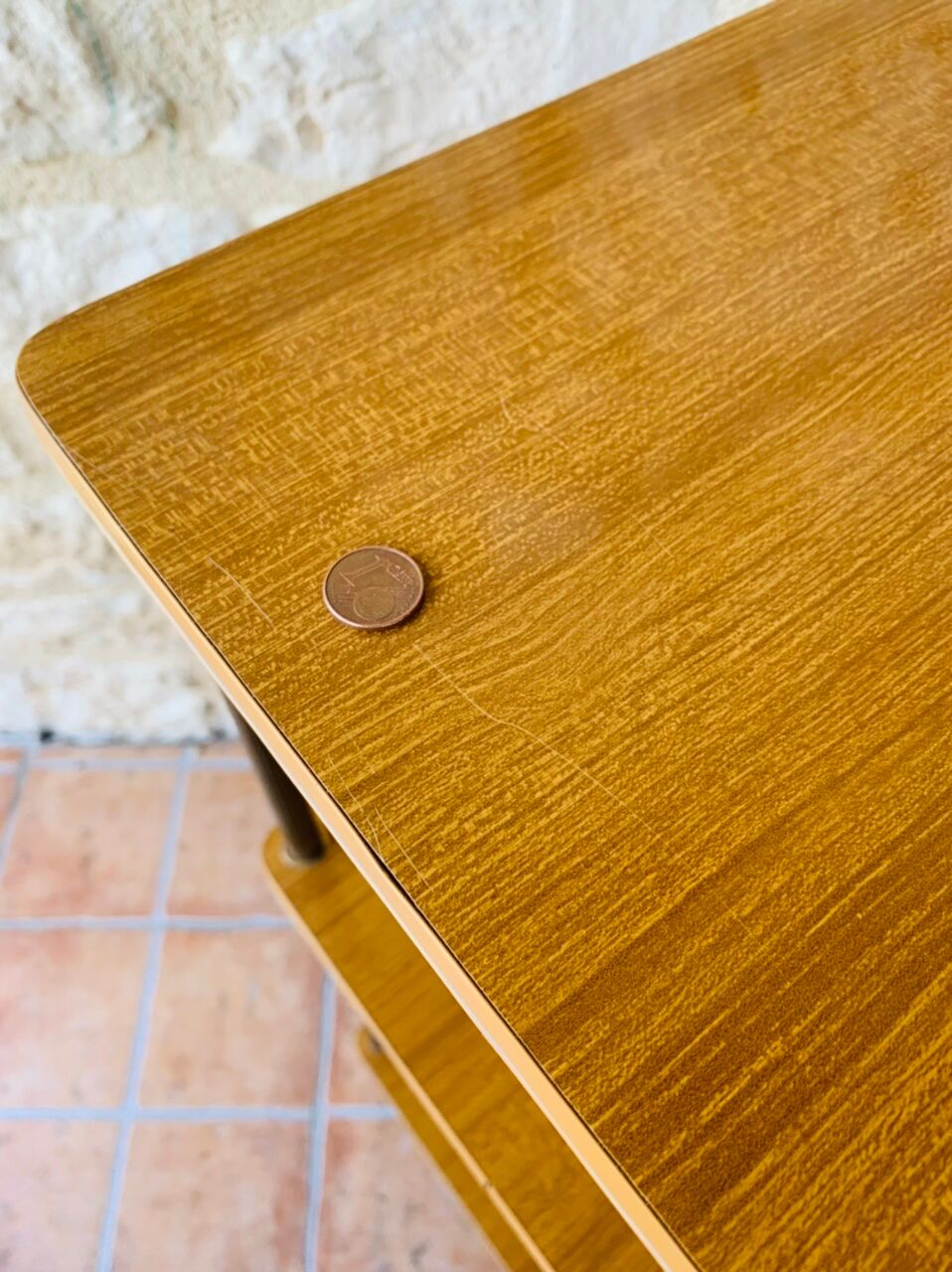 Side table with 3 vintage shelves 70s