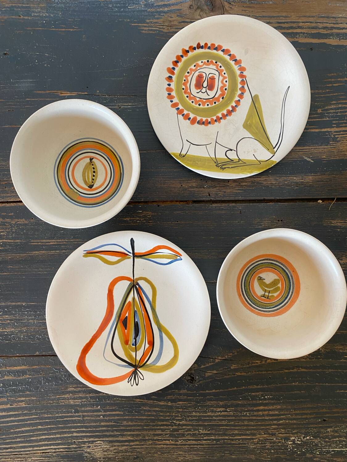 Small lion plate Roger Capron, Vallauris