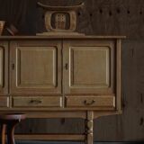 Brutalist oak sideboard from the mid-20th century, Danish cabinetmaker, 1960s.