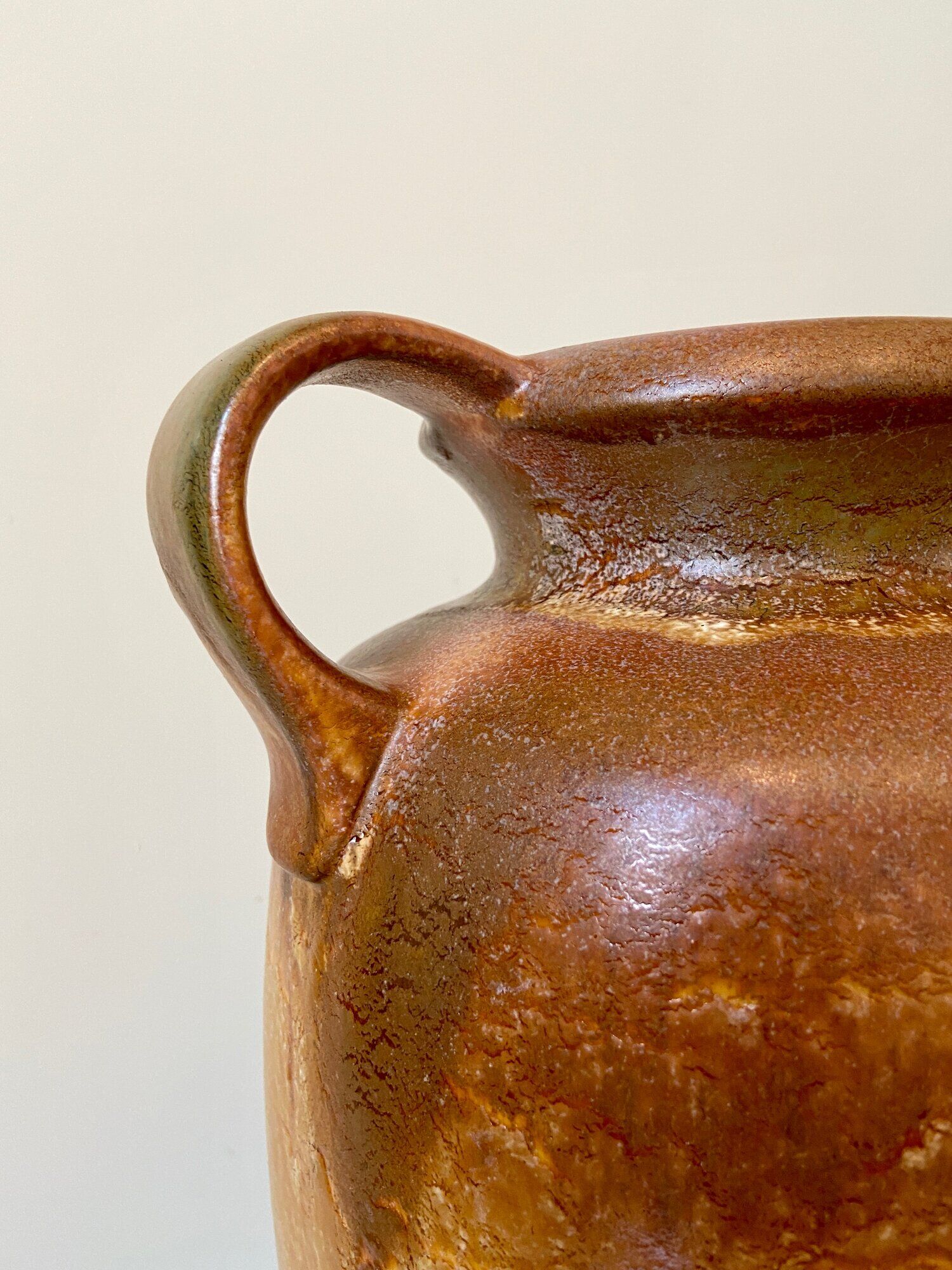 Brown enamelled ceramic vase W. Germany