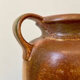 Brown enamelled ceramic vase W. Germany