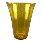 Grand vase en verre bullé