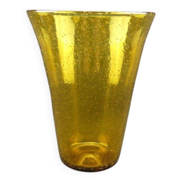 Large bubble glass vase