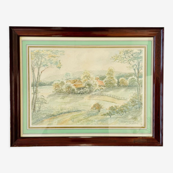 Watercolor frame K.Reichrath'45 Bremerhof
