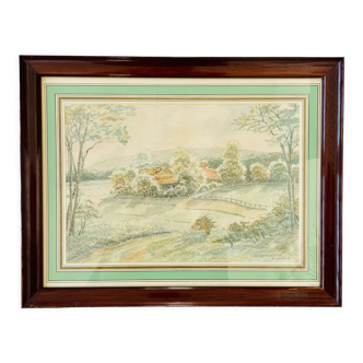 Watercolor frame K.Reichrath'45 Bremerhof