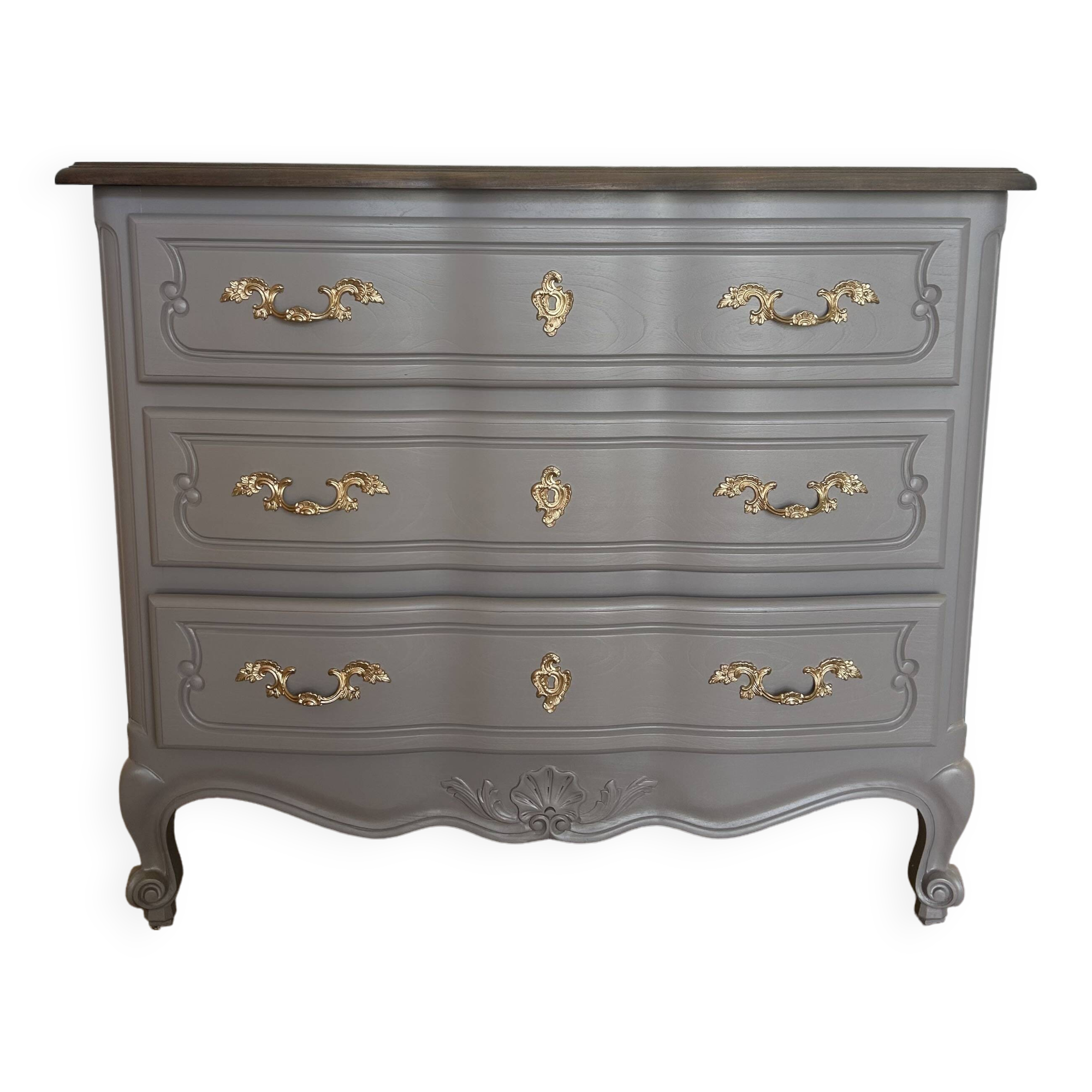 Crossbow chest of drawers with 3 drawers, taupe wenge revamp