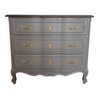 Crossbow chest of drawers with 3 drawers, taupe wenge revamp