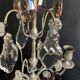 Pair of crystal tassel candelabras, 2-light candelabra, 1920,