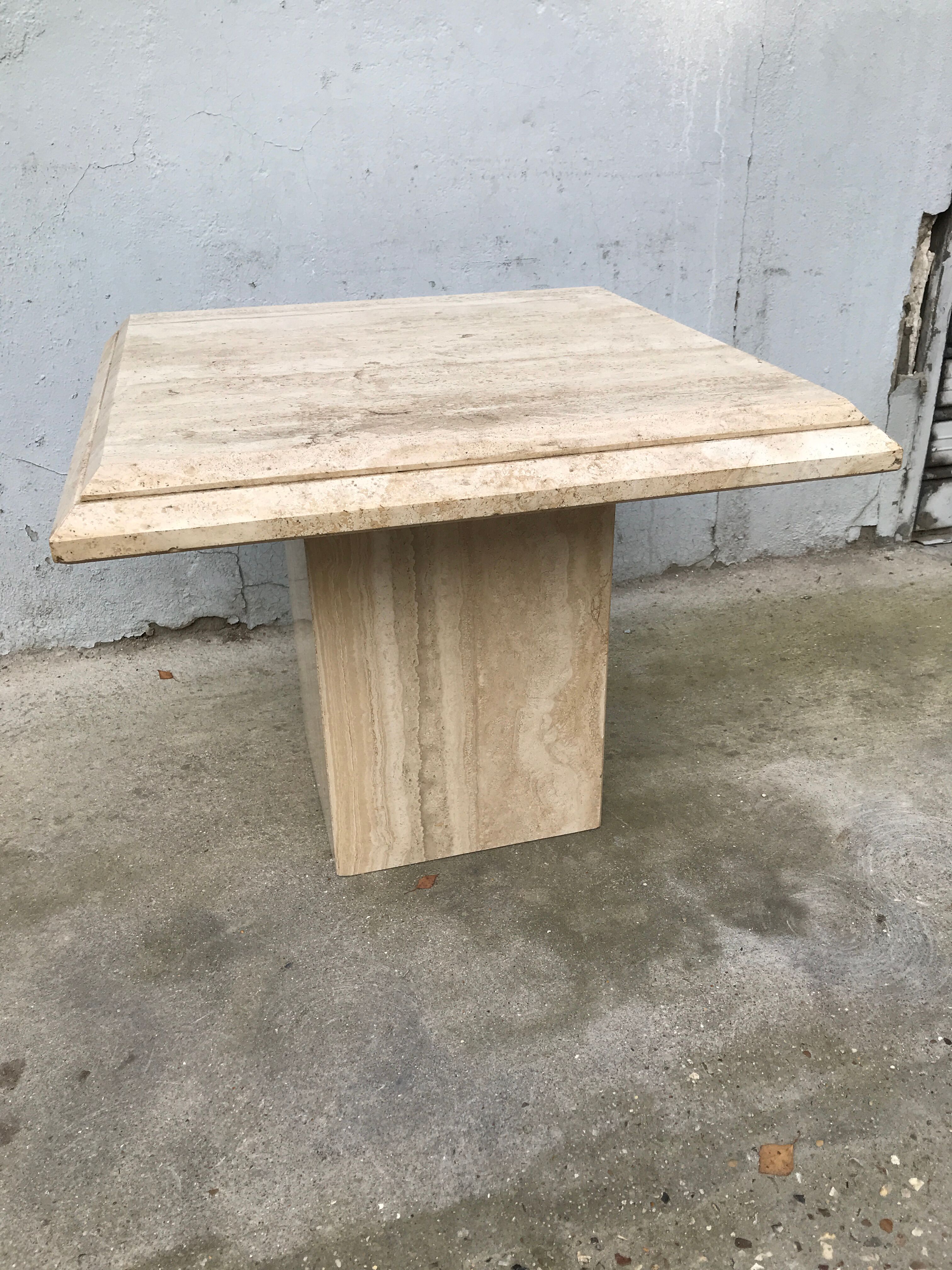 Beige traverine coffee table