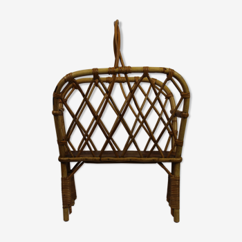 Rattan magazine holder