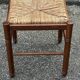 Paire de tabourets années 50 en bois et assise paillée