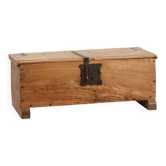 Rustic oak wooden chest, France ca. 1900