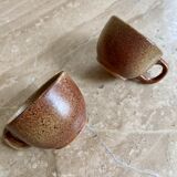 Duo of stoneware coffee cups