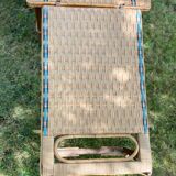 Antique wicker and hazel chaise longue