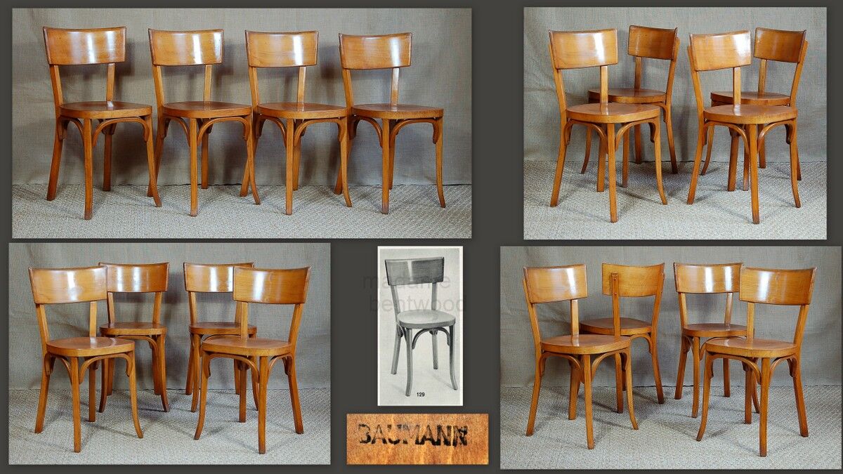 4 chairs baumann no.129 50s