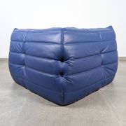 Michel Ducaroy Ligne Roset Blue Leather Togo Corner Sofa France 1980s