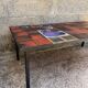 Vintage ceramic and metal coffee table