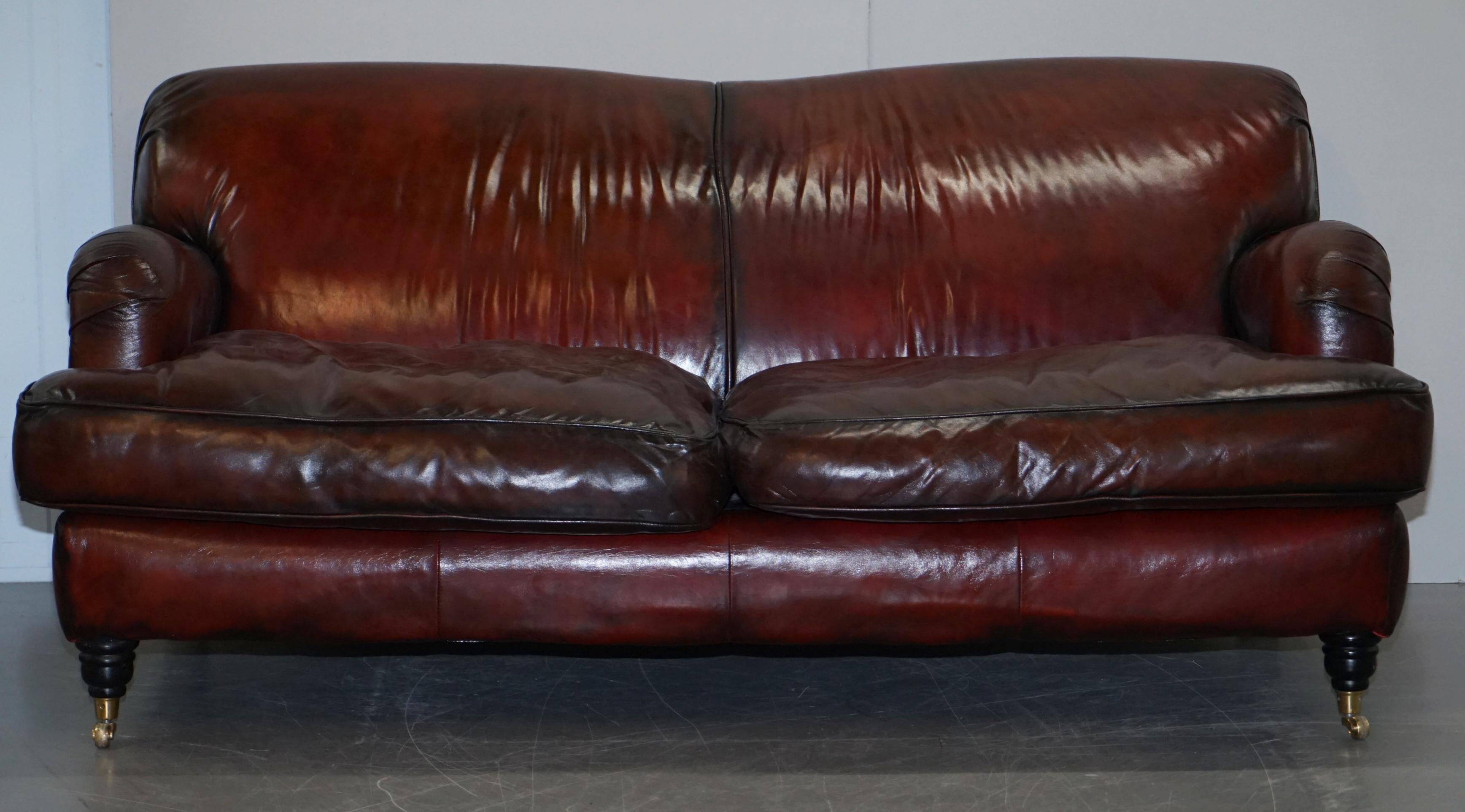 Restored leather canapé in Howard & Son style