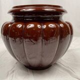 Complete in brown-toned enamelled ceramic, planter on its column