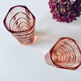 Pair of pink glass vases