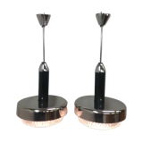 Pair of design metal chandeliers, Napako/UFO, 1970's.