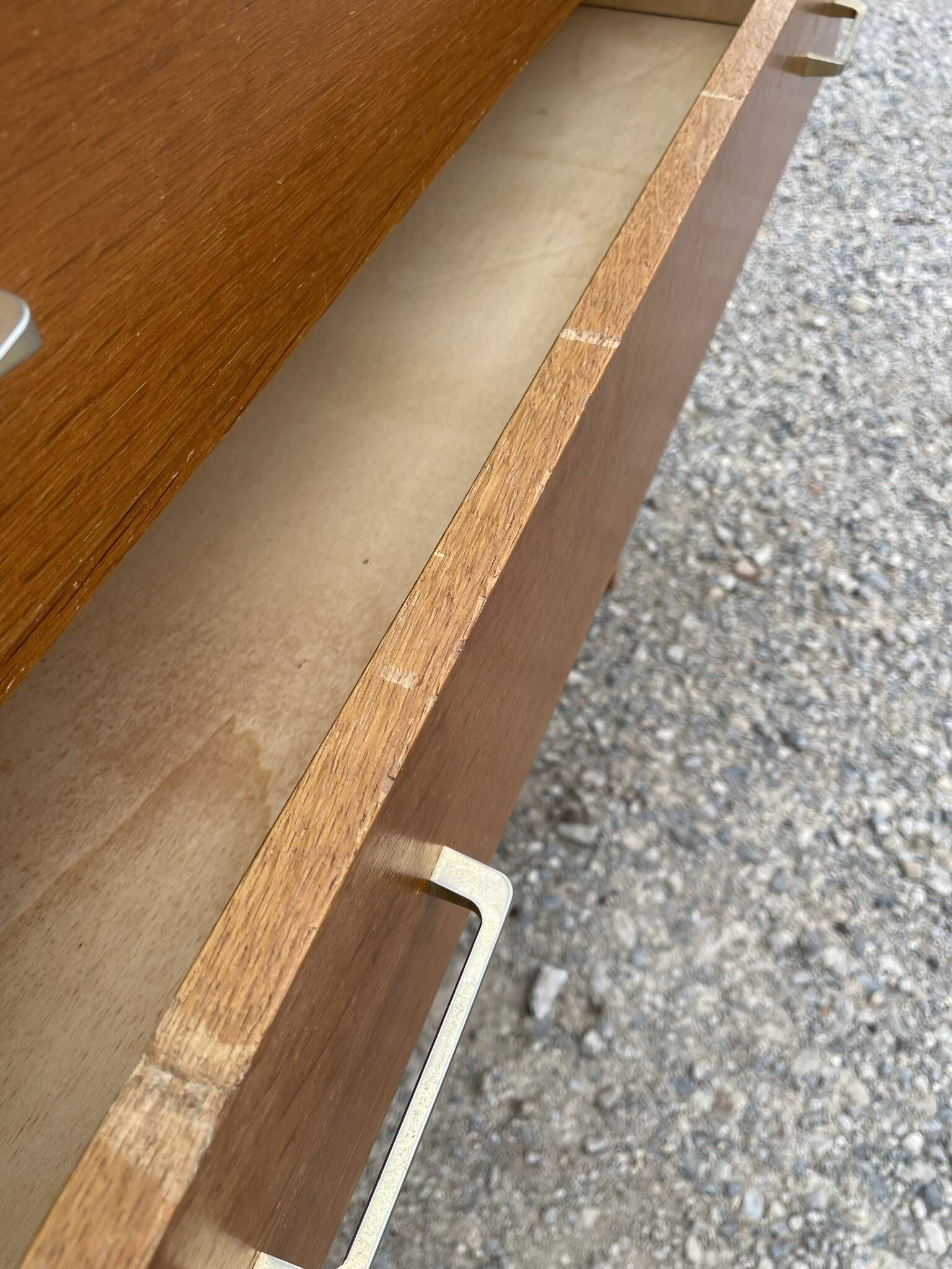 Vintage Mid-Century Scandinavian chest of drawers with tapered legs, 4 drawers, Oak, 1950s.