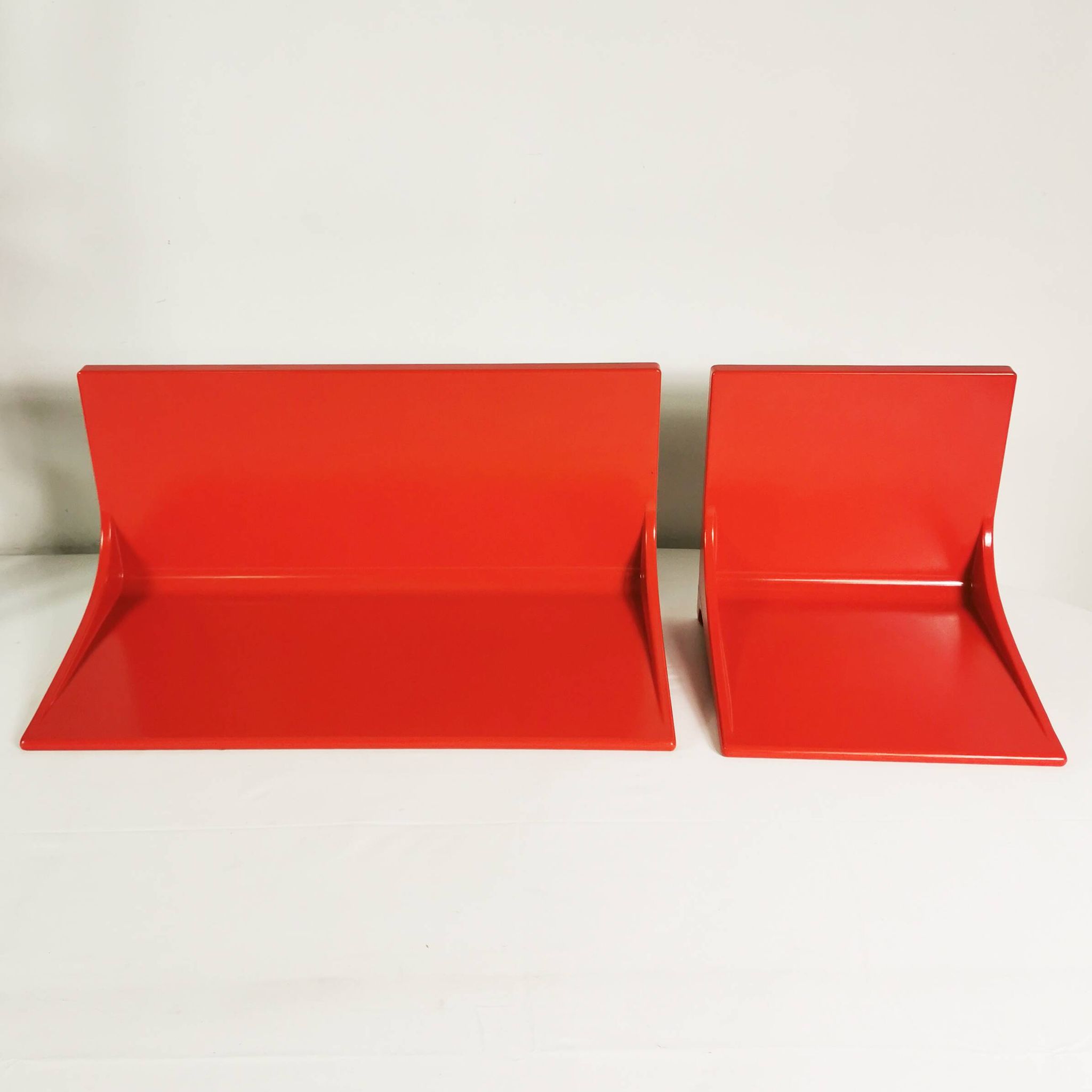 Pair of Space Age wall shelves, Germany, 1970s