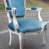 Louis XV duck blue armchair