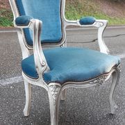Louis XV duck blue armchair