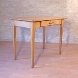 Table bureau bois massif clair ancienne vintage 1980