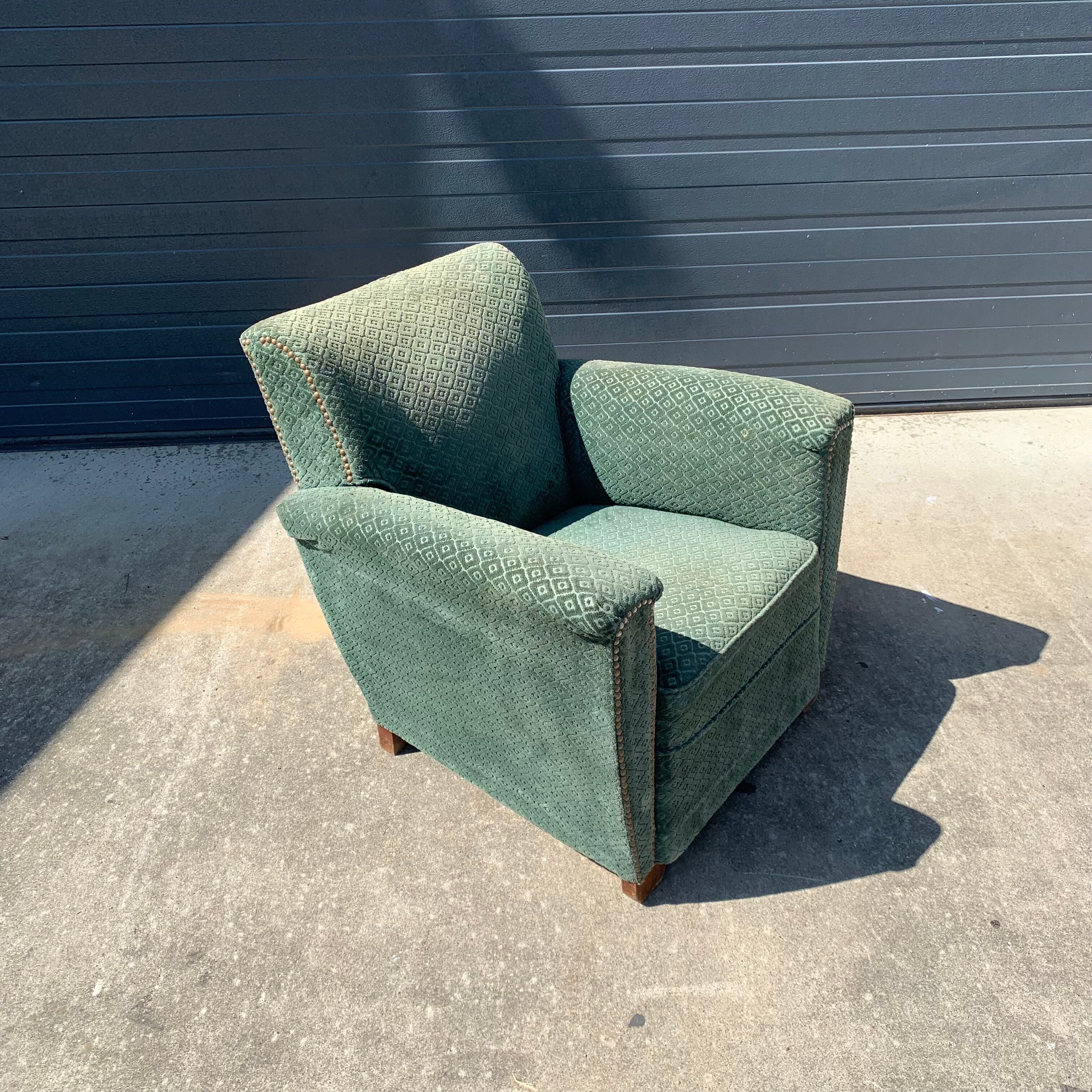 Velvet club chair