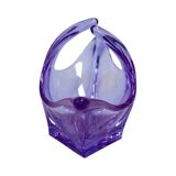 Bowl, basket, neodymium glass, Zelezný Brod ZBS, designed by M. Klinger, Cz