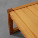 Pine and linen coffee table with magazine rack by Karin Möbring, Sweden